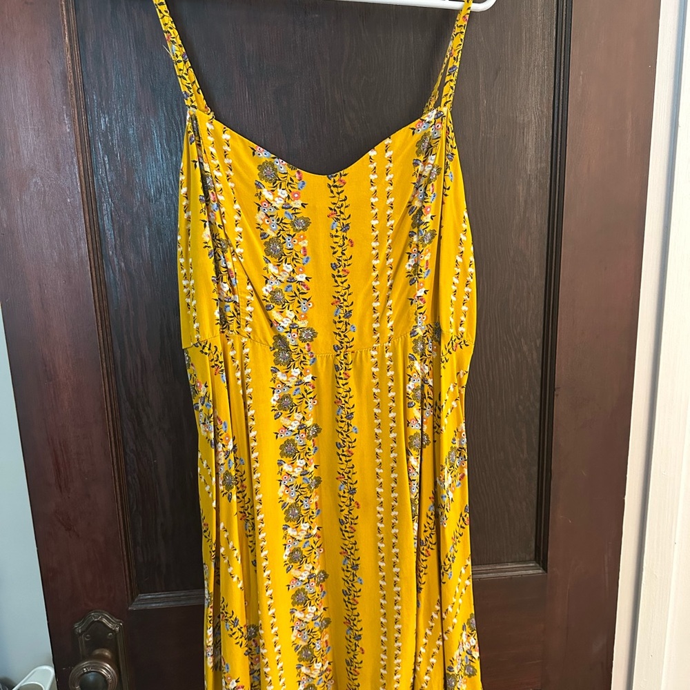 Old Navy Yellow Maxi Sundress Spaghetti Strap